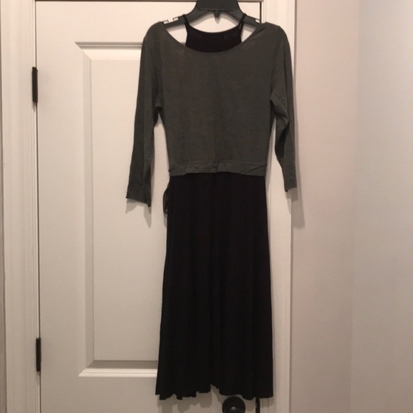 Bailey 44 Black Gray Faux Wrap Dress Anthro - Picture 7 of 7